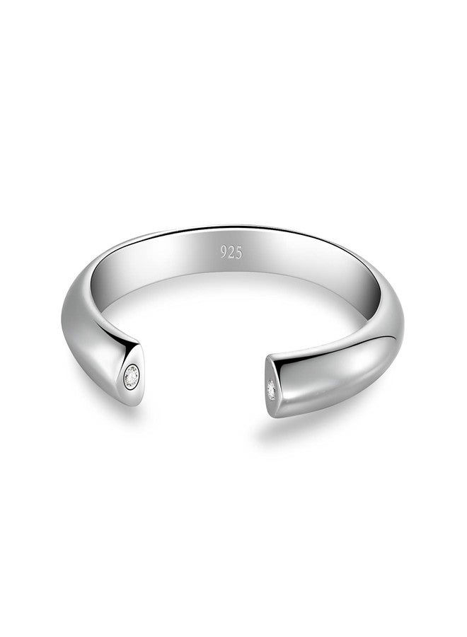 بورو خاتم إصبع القدم من الفضة الإسترليني عيار 925 من BORUO، خاتم قابل للتعديل مضاد للحساسية مرصع بالزركونيا المكعبة 2 مم - Image 2